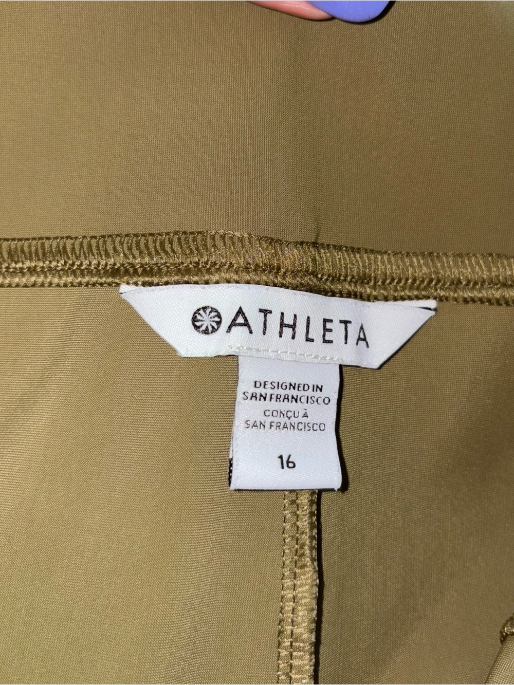 Athleta Cosmic Wide Leg Pants 16 Acacia Olive High Rise Work Travel Stretch - Picture 4 of 5
